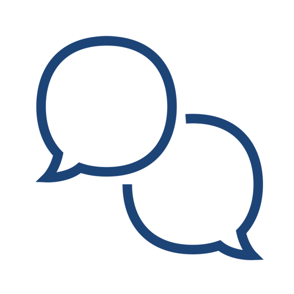 Eine Grafik mit zwei rechteckigen blauen Formen, die übereinander angeordnet sind. Die größere Form ist links und die kleinere rechts.