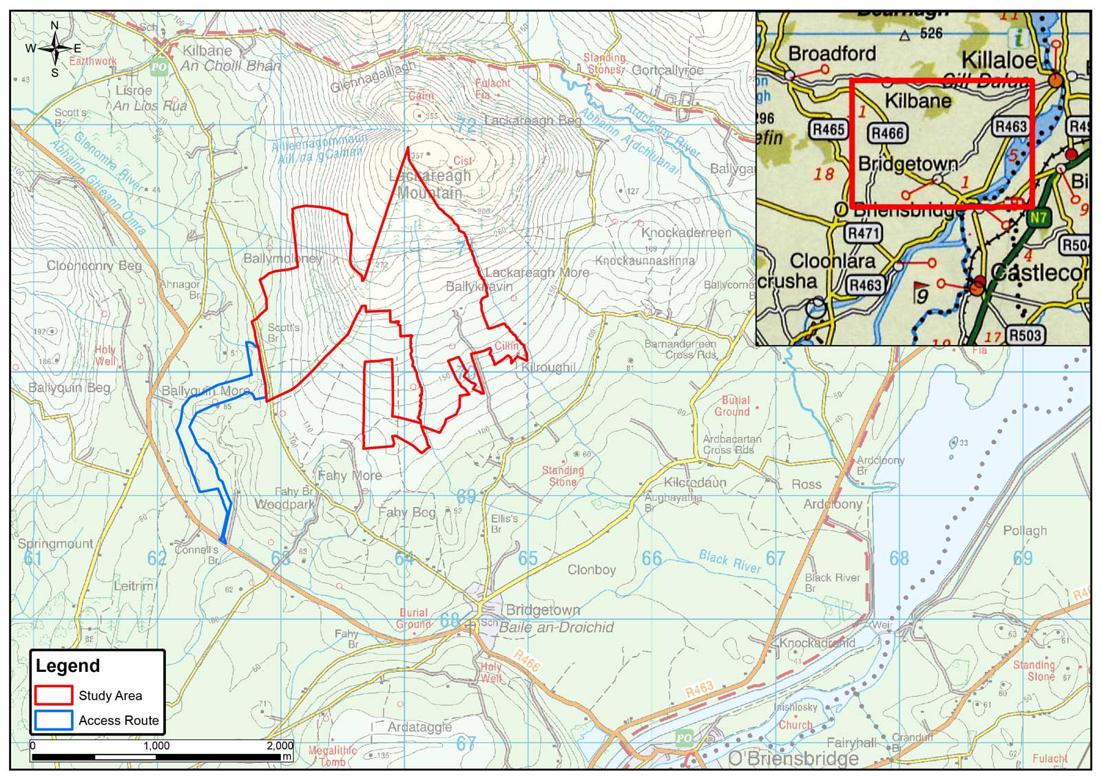 Fahy Beg Onshore Wind Farm | Map of study area