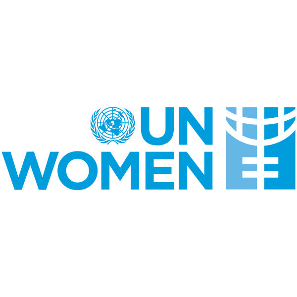 The UN Women logo features the words 'UN WOMEN' in blue with the UN symbol in the top left.