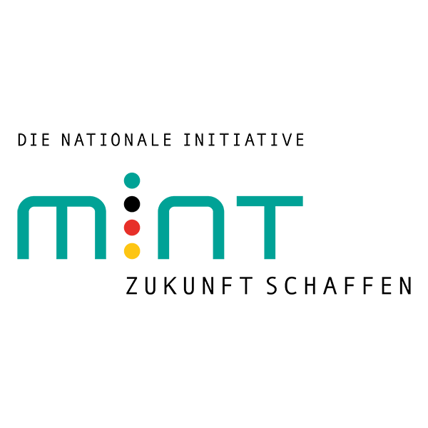 Das MINT-Logo mit dem Slogan 'Zukunft schaffen' in moderner Schriftart und auffälligen Farben.