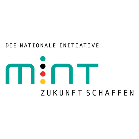 Das MINT-Logo mit dem Slogan 'Zukunft schaffen' in moderner Schriftart und auffälligen Farben.