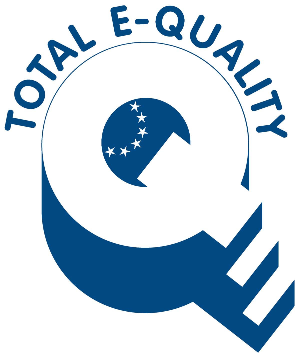 Logo für Total E-Quality, das eine moderne Gestaltung mit einem Schlüssel und einem Sternenbild zeigt.