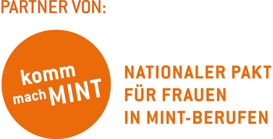 Logo: Partner von komm mach MINT, ein nationaler Pakt für Frauen in MINT-Berufen.