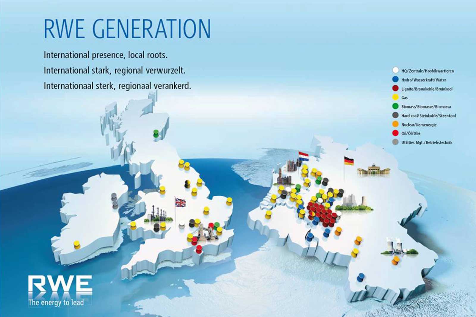 Map of RWE Generation sites, 2013