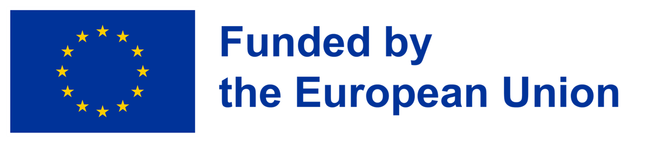 A European Union flag with yellow stars in a circle on a blue background, accompanied by grey text detailing an EU project.