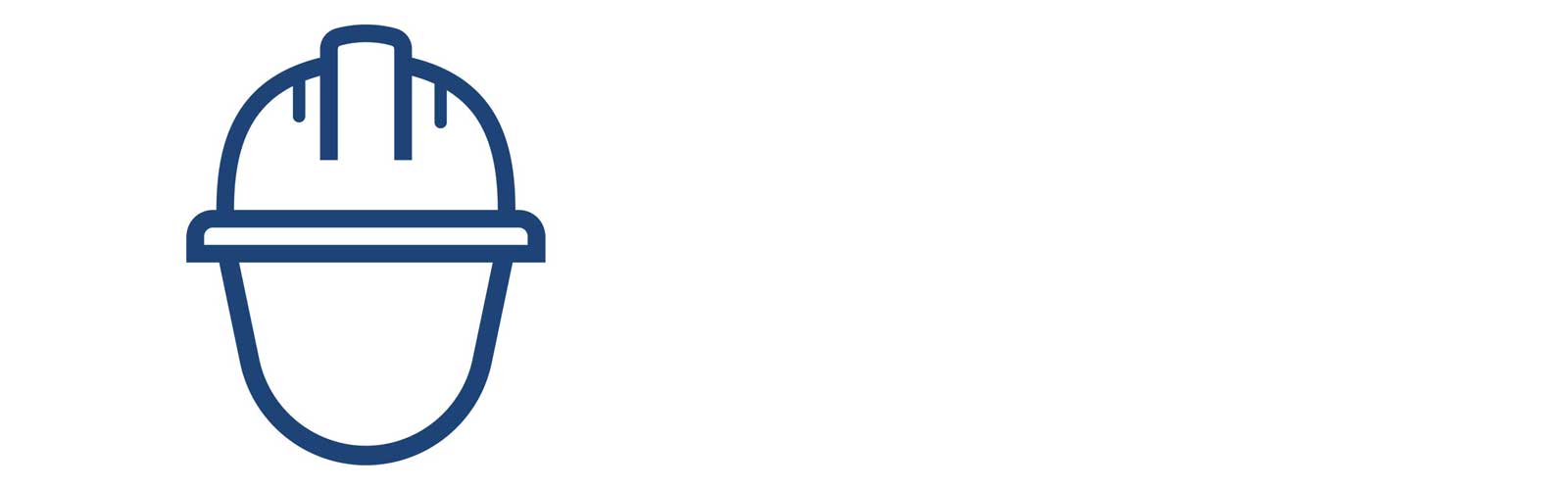 Eine blaue Sicherheitshelm-Ikone auf weißem Hintergrund, symbolisiert Sicherheit am Arbeitsplatz.