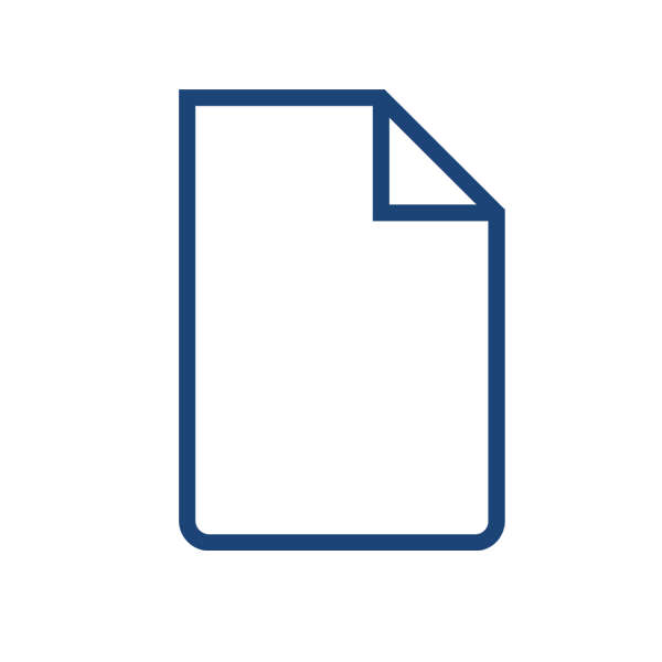 An icon depicting a blank document with a folded top corner, represented in blue outline.