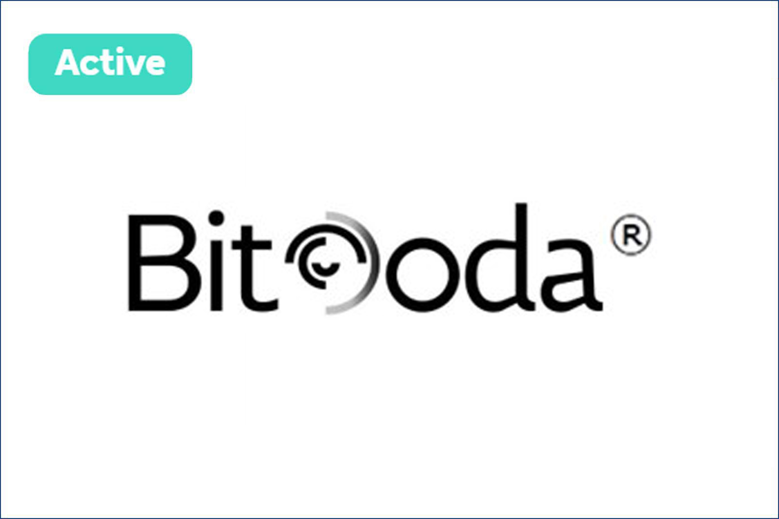 The Bitooda logo displayed prominently with the word 'Active' in a turquoise box at the top left corner.