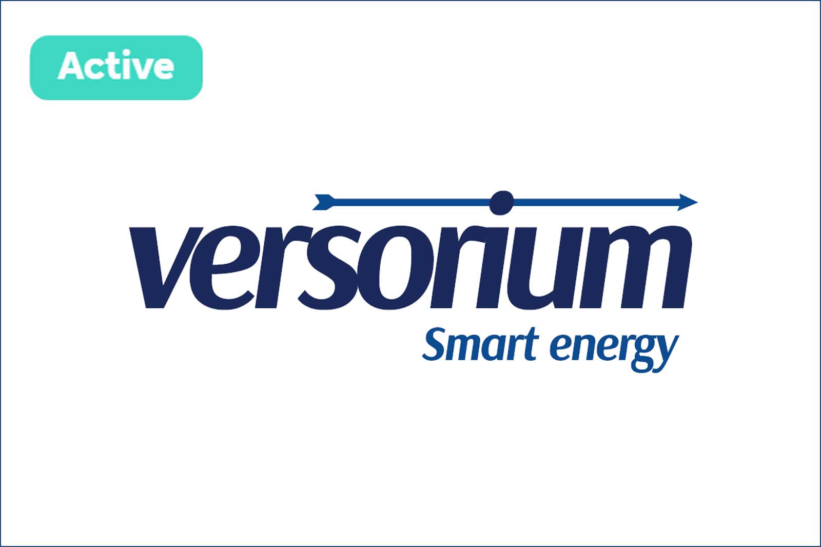 The logo of Versorium displays the text 'Smart energy' below the brand name with an active notification label.