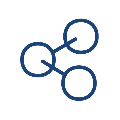 A solid dark blue square image set against a white background.