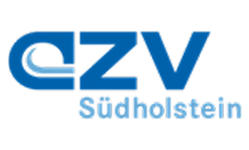 Das Bild zeigt das Logo von AZV Südholstein in blauer Schrift auf hellem Hintergrund.