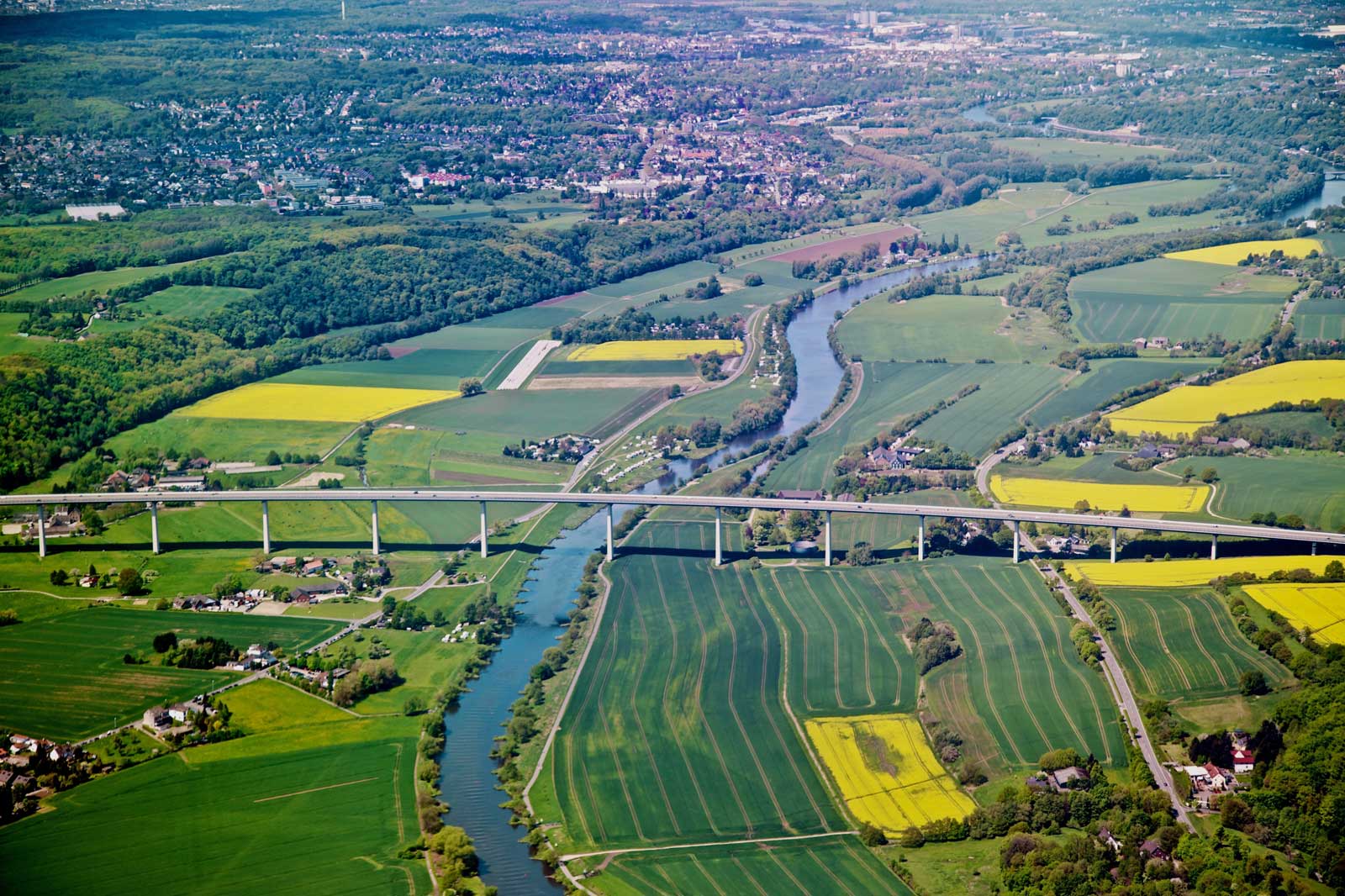 View from above on the Rhine-Ruhr area