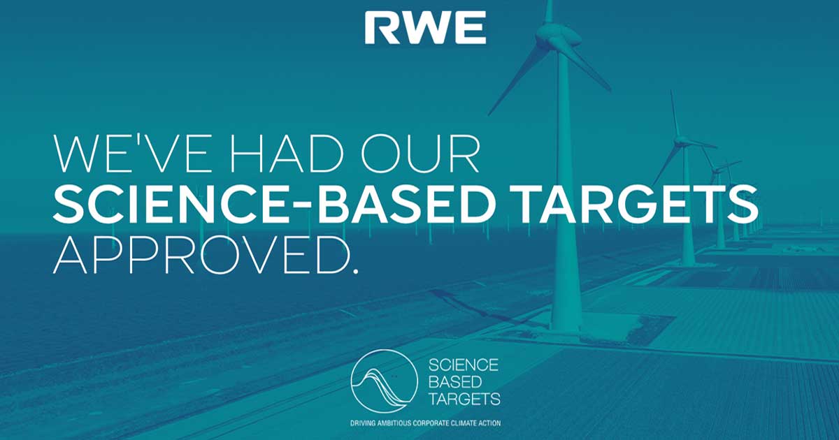 Science Based Targets initiative confirms RWE’s targets in line with