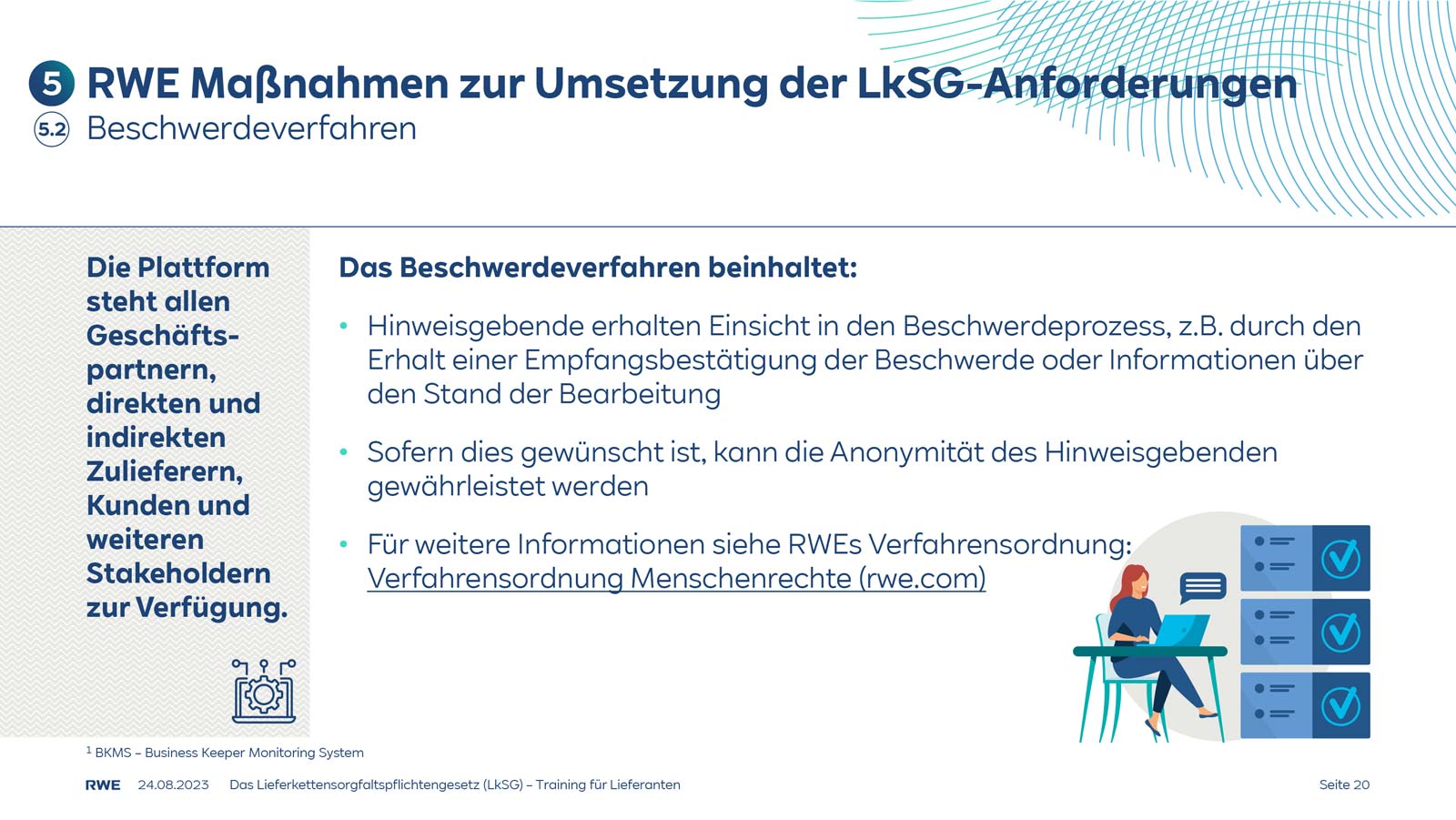 Informationen zu Beschwerdeverfahren, einschließlich Einblicke und Anonymitätsgarantien für Stakeholder in einem professionellen Umfeld.