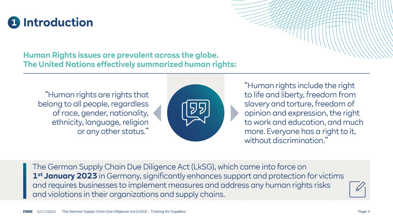 An introduction to human rights, summarising their importance and the German Supply Chain Due Diligence Act.