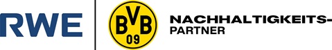Logos von RWE und BVB 09, die eine nachhaltige Partnerschaft anzeigen.