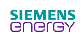 Auf weißem Hintergrund zeigt das Logo das türkisfarbene Wort „SIEMENS“ in Großbuchstaben und darunter das lila Wort „energy“.