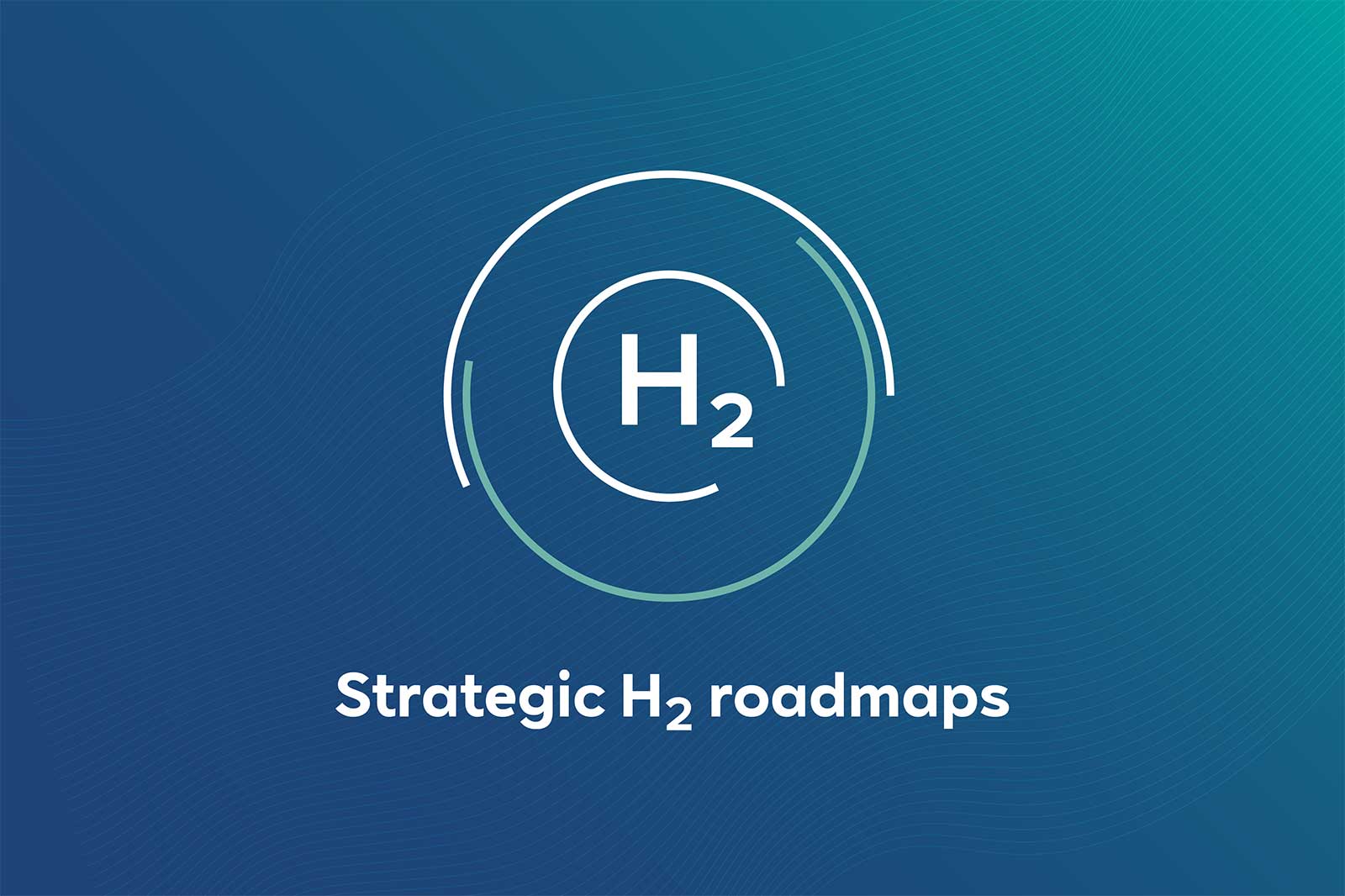 A graphic design featuring an H2 symbol in the centre, with the text 'Strategic H2 roadmaps' below it.